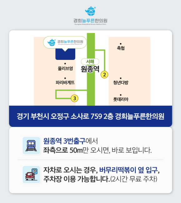 경희늘푸른한의원 오시는 길